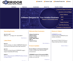 corridor.aero: CORRIDOR Aviation Service Software for Aviation Maintenance -- FBO, MRO, Repair Station
CORRIDOR is an aviation-specific enterprise software application developed for aviation maintenance and service providers: FBO, MRO, Repair Station, Component Overhaul, Engine Overhaul, Aircraft Management Operators.