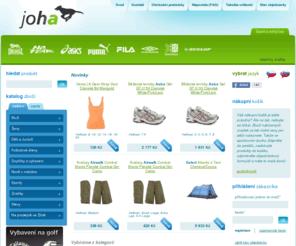 joha.cz: Joha Sport | sportovní outlet - Nike, Adidas, Puma, Lonsdale, Reebok, Fila, Umbro atd.
Internetový obchodní dům pro sport a volný čas. Nabízíme oblečení světových značek Nike, Adidas, Lonsdale, No Fear, Asics, Puma, Fila, Umbro, Reebok, Karrimor, Dunlop, Head, Airwalk a mnoho dalších, za nízké ceny. Navštivte náš outlet shop.