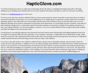 hapticglove.com: Haptic Glove from Sensible Ventures and Seeing Aid
