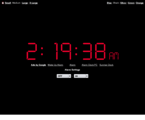 simplealarmclock.com: Online Alarm Clock
Online Alarm Clock - Free internet alarm clock displaying your computer time.