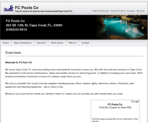 fcpoolservices.com: FC Pools Co - 503 SE 13th St, Cape Coral, FL, 33990 - (239)333-5915
 FC Pools Co