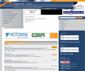 roboter-info.de: ROBOTER-INFO - Informationsportal für die Industrierobotertechnik | Roboter, Industrieroboter, Gebrauchtroboter
ROBOTER-INFO - Informationsportal für die Industrierobotertechnik und für Roboter allgemein> 