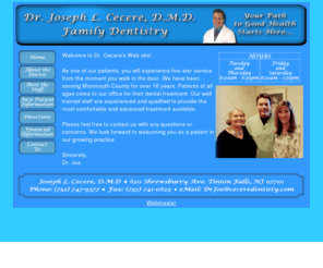 ceceredentistry.com: Dr. Joseph Cecere - Home
Dr. Cecere's practice is your place to go for all your dental needs!