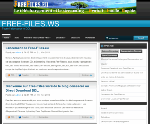 free-files.ws: Free-Files.ws/aide : toute l'aide au téléchargement direct et a l'utilisation du site free-files.ws
Téléchargez des fichiers sur Fileserve, Megaupload, free, facilement et rapidement grace a free-files.ws.