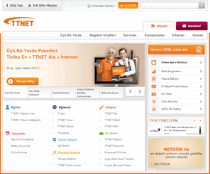ttnet.net.tr: TTNET | Ana Sayfa | İnternet
Türkiye'nin en büyük internet servis sağlayıcısı TTNET'le tanışın, internete TTNET farkıyla bağlanın!