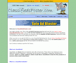 classifiedsposter.com: Free Classified Ad Submitter, Poster, Blaster, Directory, Software, Lists
Classified Ad Submitter Submits to 1000+ free Classified Ad Websites. Classified Ad Blaster, Classified Ad Poster, Classified Ad Directory, Free Classified Ad Website Lists.