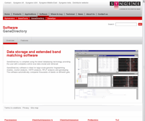 genedirectory.co.uk: GeneDirectory data storage and extended band matching software
GeneDirectory software is ideal for large scale genomic fingerprinting studies, cluster analysis, VNTR analysis, RFLP analysis and genotyping