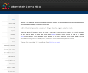 wsnsw.org.au:  Wheelchair Sports NSW - Home
Supporting and conducting events and programs for athletes of all ages and skill levels in 14 disability sports.