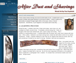 dust-n-shavings.com: Carvings and wood sculptures by Paul Aydelott
Wood carvings and sculptures of people and things known or imagined carved by Paul Aydelott