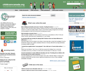 childcarecanada.org: Childcare Resource and Research Unit: Child care and Early childhood education in Canada
CRRU focuses on research and policy resources, advancing a universal, high quality, publicly-funded, not-for-profit, inclusive system of child care and early childhood education in Canada.