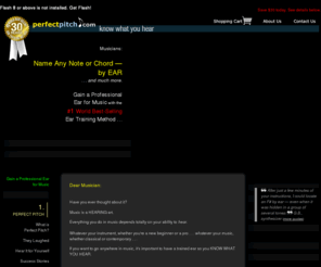 perfectpitch.com: Perfect Pitch Ear Training SuperCourse: Name Notes & Chords by EAR.
The #1 best-selling ear training method for 30 years. Name EXACT NOTES and CHORDS - by EAR alone! Sing any desired pitch - from memory. Proven at two leading universities. For ALL musicians ...