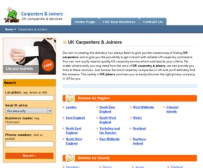 carpenters101.co.uk: UK Carpenters Joiners UK Carpentry Joinery
Useful resource for UK carpenters and carpentry companies and comprehensive list of joinery companies