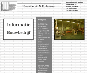 bouwbedrijfjansen.com: Bouwbedrijf M.E. Jansen, Oostwold
Bouwbedrijf M.E. Jansen, Oostwold