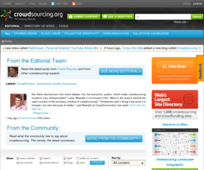 crowdsourcing101.info: Crowdsourcing and Crowdfunding News and Headlines
Everything and anything crowdsourcing and crowdfunding! News, Sites, Videos and articles! Learn about the explosive growth of crowdsourcing