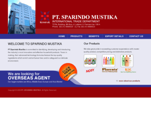 sparindointernational.com: SPARINDO MUSTIKA :: Leading households cleansing and personal care products
 