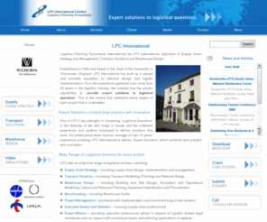 lpcinternational.com: LPC International | Expert Solutions to Logistical Questions
Logistics Planning Consultants International are specialists in Supply Chain Solutions, Transport Modelling, Planning and Network Design. LPC also provide expertise in Warehouse Design, Resource Planning and Equipment specification and procurement support and undertake Project Management and Materials Handling Engineer Roles