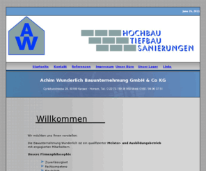 wunderlich-bauunternehmung.com: Bauunternehmung Achim Wunderlich
Herzlich Willkommen bei Achim Wunderlich Bauunternehmung GmbH