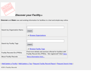 facilityrecords.com: Facility Records
Facility Records provides Document Retrieval, Document Processing, and Document Updates for Facility Professionals.