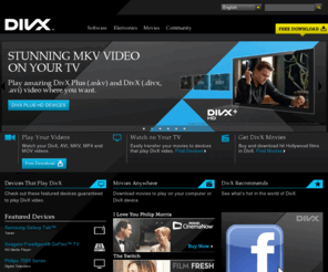 freedivx.com: DivX – Download DivX software (play AVI/MKV), play DivX video on TV | DivX.com
Free software downloads to play & stream DivX (AVI) & DivX Plus HD (MKV) video. Find devices to play DivX video and Hollywood movies in DivX format.