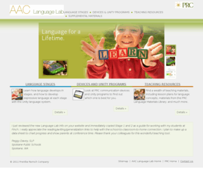 aaclearningcenter.net: AAC Language Lab - Educational Materials and Resources for Language Development
AAC Language Lab is a collection of teaching materials and resources to assist augmentative and alternative communication device users with language development.