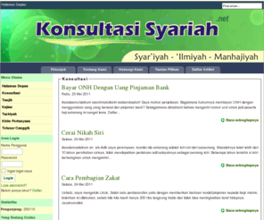 konsultasisyariah.net: konsultasisyariah.net
Konsultasi syariah situs keislaman berisi kajian, fatwa dan tanya jawab seputar syariat islam, Konsultasi syariah situs keislaman berisi kajian, fatwa dan tanya jawab seputar syariat islam