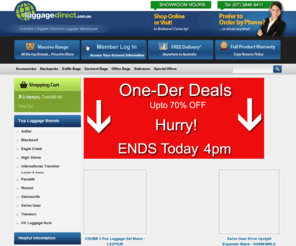 luggagedirect.com.au: Welcome
Luggage Direct Australia. Cheaper than everyone! Top luggage brands, Samsonite luggage, Antler luggage, Blackwolf, Swiss Gear, High Sierra at Seriously discounted prices. Quick Delivery, best service. Visit our showroom at 222 Montague Road West End Brisbane.