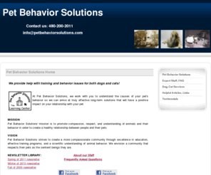 petbehaviorsolutions.com: Pet Behavior Solutions - Dog and Cat behavioral training
We help Arizona pet owners with behavior and
   training issues for dogs and cats.