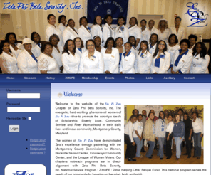 etapizeta.org: Eta Pi Zeta - Chapter of Zeta Phi Beta Sorority, Inc.
The energetic, hard-working, phenomenal women of Eta Pi Zeta strive to promote the sorority's ideals of Scholarship, Sisterly Love, Community Service and Finer Womanhood in their daily lives and in the Montgomery County, Maryland community.