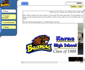 khsbeavers1988.com: Karns High Class of 1988
This is the official site for the Karns High School Class of 1988. Designed and hosted by: Andy Vance - Classmate 865-300-2088 - July 10, 2008 Reunion is March 21, 2009