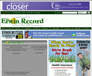 erwinrecord.net: The Erwin Record - News, Sports, Entertainment - Serving Erwin and Unicoi County, Tennessee
Erwin Record Online Newspaper Serving Erwin and Unicoi County Tennessee