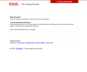 implant-dentar.com: Gazduit de ROMARG - The Hosting Provider
Site gazduit de ROMARG. Aceasta pagina este in constuctie.
