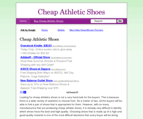 cheapathleticshoes.net: Cheap Athletic Shoes | Low Priced Athletic Shoes
The Cheap Athletic Shoes web site is dedicated to finding the best deals and discounts on Cheap Athletic Shoes as well as special offers and Cheap Athletic Shoes reviews.