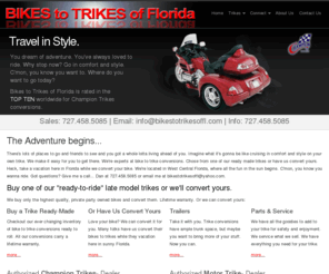 bikestotrikesoffl.com: Bikes to Trikes of Florida | Buy ready made or we convert yours
We sell motorcylce trike conversions specializing in Honda Goldwing. Authorized dealers for Champion Trikes and Motor  Trike. Located in Largo, Florida. We are a top ten dealer in the world for Champion Trikes.