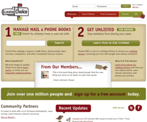 catalogwaste.com: Stop Junk Mail, Block Unsolicited Mail, Opt-out of Unwanted Mail | Catalog Choice
Control the catalogs you receive in the mail. Manage all communication channels with retailers
