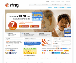 wwwsim.asia: ring - Prepaid telefonieren, einfach und unbeschwert.
Mit ring einfach und günstig mobiltelefonieren. Nur 9 Cent pro Minute in alle deutschen Netze rund um die Uhr. Ohne Vertragsbindung, ohne Mindestumsatz, ohne Grundgebühr.