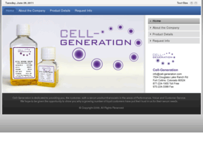 cell-generation.com: Cell-Generation
Cell-Generation, Inc. - Your source for quality US and USDA Fetal Bovine Serum