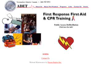 traumastat.com: ADET (905) 967-0911
ADET is one of the leading professional training agencies in Basic Life Support First Response and Emergency Cardiac Care Training.