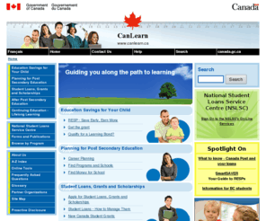 canlearn.ca: Canada's Education Savings and Student Financial Aid Resource - CanLearn.ca
Homepage for CanLearn displaying learning journey.