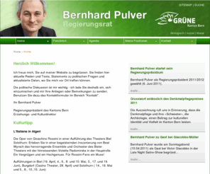 bernhardpulver.ch: Bernhard Pulver | Aktuell | Home
Bernhard Pulver Regierungsrat