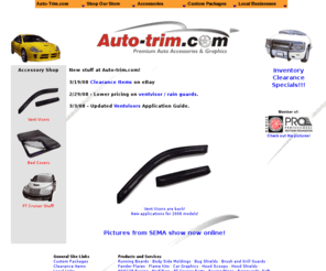 auto-trim.com: Discount Auto & Truck Accessories from Auto-Trim.com
High quality automotive accessories such as vent visors, spoilers, moon visors, and graphics. Located in Allentown, PA.