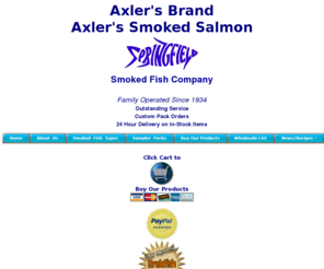 ssfish.com: Axler's Springfield Smoked Salmon and Smoked Fish
Since 1934 Axler's Brand, Springfield Smoked Salmon Company has been selling smoked salmon and kosher lox.  The Best Smoked Salmon - direct to consumers.