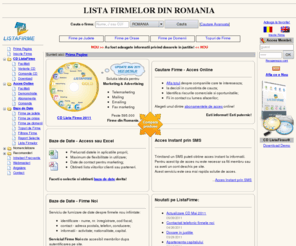 listafirme.ro: Lista Firme din Romania - Lista firmelor, catalog societati comerciale, agentii, producatori, furnizori
