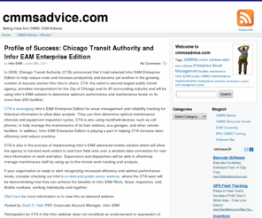 cmmsadvice.com: cmmsadvice.com
cmmsadvice.com – Getting Value from CMMS / EAM Software