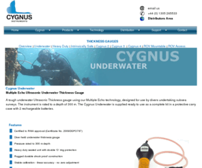 cygnus-thickness-gauges.com: Cygnus 1 Underwater
manufacturer of underwater ultrasonic thickness gauges that measure plus NDT equipment for coating thickness measurement