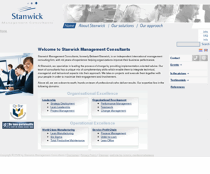 bekaertstanwick.com: Stanwick Management Consultants - Home | Implementation, operational excellence, organisational excellence
Stanwick Management Consultants is een onafhankelijk internationaal management consultingbureau, met bijna 40 jaar ervaring in het ondersteunen van bedrijven in het verbeteren van hun resultaten.