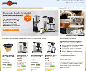 mymoccamaster.de: Technivorm Moccamaster Kaffeemaschinen und Kaffeemühlen von Technivorm Moccamaster - die weltbesten Filterkaffeemaschinen bei myMoccamaster.de
Technivorm Moccamaster Kaffeemaschinen - Filterkaffee wie handgebrüht mit der wohl besten Kaffeemaschine der Welt. Alle Moccamaster Kaffeemaschinen jetzt günstig online bestellen. Niedrige Versandkosten und schnelle Lieferung