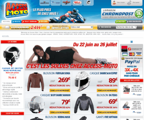 antivols-motos.com: Accessoires moto : casque moto, blouson moto, echappement moto - Equipement moto AccessMoto.com
Access Moto, le plus grand choix d'accessoires moto. Vente en ligne de plus de 100000 références par correspondance, promotion et déstockage permanents de tout l'accessoire moto, l'équipement et la pièce détachée moto, route (road) et tout-terrain (off-road), du motard