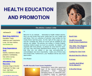 healtheducationandpromotion.com: Health Education And Promotion Articles By Sina Bugeja
A collection of health education and health promotion articles by Sina Bugeja