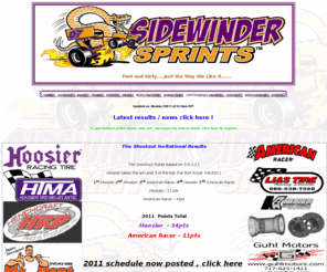 sidewindersprints.com: Sidewinder Sprints
In 2009 Sidewinder Sprints will be appearing at Path valley on Friday Nights, and Trail-Way Speedway on Saturday Nights, please see our schedule for the race dates. 