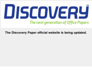 discovery-paper.com: The next generation of Office Paper | Discovery Paper
The Discovery Paper governes itself by the model Economy versus Ecology. Therefore there is less wood and post consumption waste. Eco-efficient Paper. Fewer resources without no paper jams.